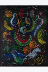 Sans titre (Blackboard 2) by Sol Calero, 2015, Acrylique, pastel et craie sur toile, sold May 2026