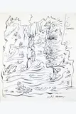Submergés par les eaux by André Masson, 1944, Encre de Chine sur papier, sold Jun 2026
