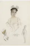 Variation de portraits féminins by Armand Rassenfosse, 1894, Mine de plomb et crayon de couleurs sur papier, sold Jun 2026
