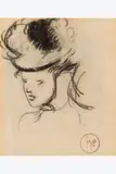 Femme au chapeau by Henri Evenepoel, Fusain sur papier, sold Jun 2026