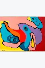 Blue Bird by Karel Appel, 1971, Acrylique sur papier marouflé sur toile, sold Jun 2026