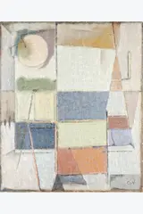 Composition by Geer van Velde, circa 1956, Huile sur toile, sold Sep 2026