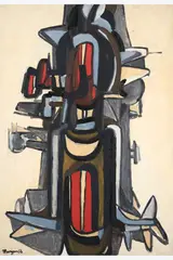 Sans titre by Pinchas Burstein, 1956, Huile sur toile, sold Sep 2026