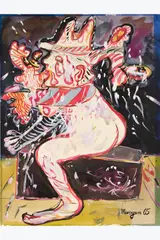 Passe Partout -Biseau avec filet tel que modèle déposé by Pinchas Burstein, 1965, Gouache et aquarelle sur papier, sold Sep 2026