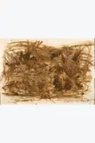 Prairie volée by Jean Messagier, 1968, Technique mixte, pailles, feuilles et résine collés sur papier dans un emboitage, sold Sep 2026