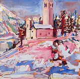 Die Kirche San Gian bei Celerina, 2013 by Bernd R. Alder, oil on canvas, sold Mar 2016