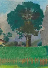 Baumgruppe in einem Garten by Augusto Giacometti, pastel, sold Mar 2016