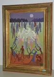 Das grosse Gastmahl, Entwurf 33", 1965 by Willy Fries, oil on board, sold Mar 2016