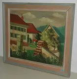 Eingang zum Kloster", 1951 by Willy Fries, oil on board, sold Mar 2016