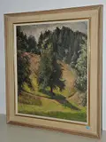 Waldlichtung am Hirzel by Reinhold Kündig, oil on canvas, sold Mar 2016