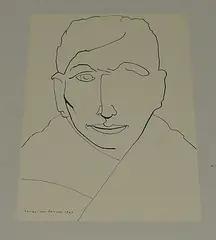 Portrait eines Mannes by Max von Moos, 1963, ink, sold Mar 2016