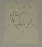 Portrait eines Mannes by Max von Moos, 1963, ink, sold Mar 2016