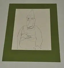Halbportrait by Max von Moos, 1947, ink, sold Mar 2016