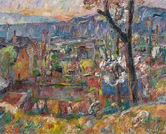 Verscio im Frühling by Manfred Henninger, 1948, oil on canvas, sold Dec 2015