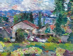 Blick auf den See, Tessin by Manfred Henninger, 1976, oil on canvas, sold Dec 2015