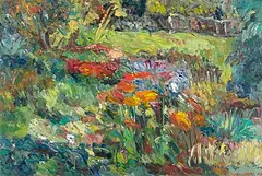 Im Garten by Manfred Henninger, 1973, oil on board, sold Dec 2015