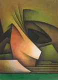Retiré au temps by Joaquín Ferrer, 1980, acrylic, sold Dec 2015