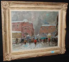 Strada by Romolo Leone, oil on canvas, sold Dec 2015