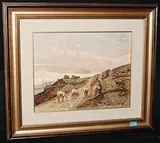 Landschaft mit Hirtin und Schafen by Gino Romiti, 1913, oil on panel, sold Dec 2015