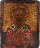 Griechisch, um 1600 by Hl. Nikolaus, tempera, offered Dec 2015