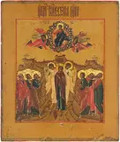 Russisch, wohl Palech, um 1800 by Himmelfahrt Christi, tempera, offered Dec 2015