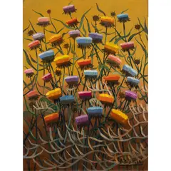 Untitled by Bibi Zogbé, oil on panel, sold Jan 2024