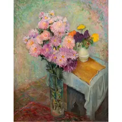 Pink and Purple Bouquet by William A. Gaw, oil on canvas, sold Jan 2024