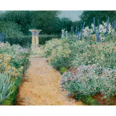 Garden with Fountain by Paul Sawyier, oil on board, sold Jan 2024