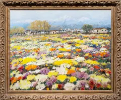 Garden Landscape by Michele Cascella, oil on canvas, sold Jan 2024