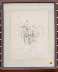 Untitled by David Hall-Coleman ''Untitled'', Ink on Fabric Framed 28''x23'', sold Mar 2025