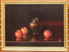 Untitled by Luciano Guarnieri, Oil Painting Framed 27''x35'' - Some denting, sold Mar 2025