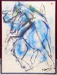 Untitled by Sam Pierce, Mixed Media on Paper Framed 40''x30'', sold Mar 2025