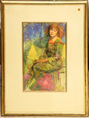 Untitled by Jack Fellows, Pastel on Paper Framed 36''x27'' - Gallery Mack label (SAC), sold Mar 2025