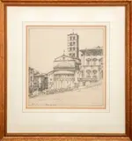 Arezzo - Piazza Vasari by Ernest D. Roth, 1924, Etching on Paper, sold Apr 2025