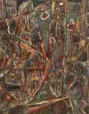 Abstract Composition by Paul Shimon, Oil on Board, sold Apr 2025