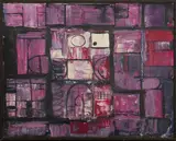 Abstract Composition in Purple by Rafael Maniago, 1966, Oil on Canvas, sold Apr 2025