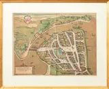 Bird's Eye View of Ekelenforda: Antiquum Holstaiae ad Oceanum Peninsulare Oppidum by Georg Braun, 1600s, Engraving, sold Apr 2025
