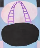 Abstract Surrealist Composition by Domenick Capobianco, Acrylic on Panel, sold Apr 2025