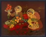 ,"Venta de Flores" [Flower Sale] by Carlos Perteagudo, Oil on Masonite, sold Apr 2025