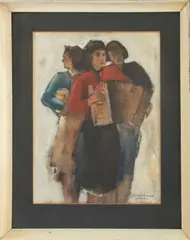 Figural Scene by Jan Rijlaarsdam, Watercolor on Paper, sold Apr 2025