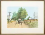Tractor Drive by Evelyn Carlson, Watercolor on Paper, sold Apr 2025