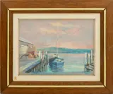 Evening on the Hudson by John Elliot, Oil Pastel on Toned Paper, sold Apr 2025