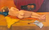 Reclining Nude Woman by Penny Purpura, Oil on Canvas, sold Apr 2025