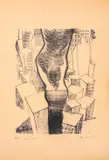 Abstract Cityscape by Rony Rehav, 1975, Lithograph, sold Apr 2025