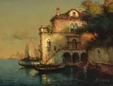 On the Grand Canal Venice by Noël Georges Bouvard, Oil on canvas, offered Jul 2019