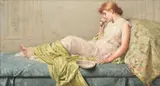 The fragrant rose Oil on canvas Signed and dated 1879 centre left 41 x 77cm (16 x 30¼ in.) Provenance: Sale, Christie's New York, May 25 1995, lot 89 by Henry Thomas Schafer, 1879, Oil on canvas, sold Jul 2019
