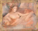 Reclining nude Mixed media on board Signed lower right 31 x 41cm (12 x 16 in.) λ Indicates that this lot may be subject to Droit de Suite royalty charges by Csaba Markus, Mixed media on board, sold Jul 2019
