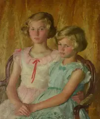 Portrait of Hilary and Jane Crosthwaite by Henry Carr, Oil on canvas, offered Jul 2019