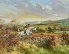 A Great Run by Heather St Clair Davis, Oil on canvas, sold Jul 2019