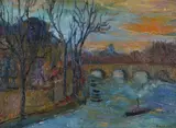 A view of Paris with Notre Dame in the distance by Paul Hannaux, Oil on canvas, offered Jul 2019